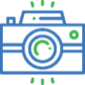 blue and green camera icon
